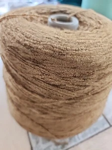 British Tan 100% Cotton Chenille Velvet Yarn Spool Cone String Rope - Picture 1 of 7