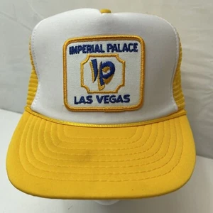 VINTAGE IMPERIAL PALACE LAS VEGAS Hat Cap  MESH SnapBack Yellow White Patch - Picture 1 of 8