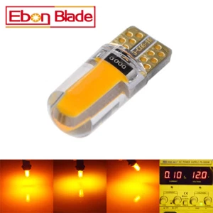 2X T10 12V W5W Amber Indicator Silicone LED Car Tail Side Lights Turn Park Bulbs - Picture 1 of 7