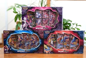 Kleber Defekt Flaps Pokemon V-Union Special Collection Mewtwo Greninja Zacian Set - Bild 1 von 8