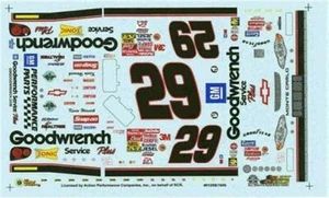 Slixx 1686 #29 Goodwrench black numbers 2001-Harvick 1/24 Nascar decal - Picture 1 of 1