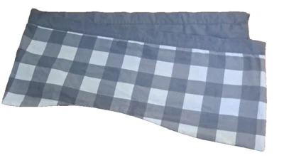 Gray Plaid Curtain Valance Scalloped Modern Farmhouse Country Cottage 57x14 - Image 1 of 4