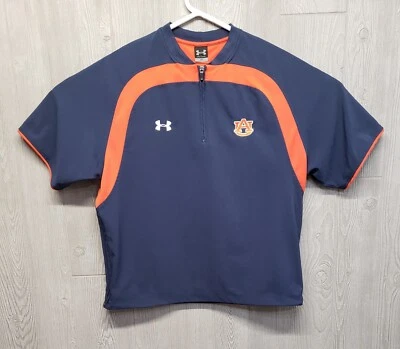 Auburn Tigers Windbreaker Mens Medium Under Armour 1/4 Zip Pullover Jacket SS - Image 1 of 4