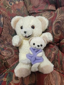 Par De Osos Acurrucados De Colección 10" Peluche 1997 Y Mini 5" 2000 Palanca Suavedor - Imagen 1 de 8