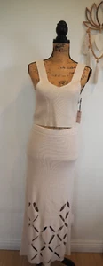 Sincerely Jules 2-teiliges Set Strick Tank & langer ausgeschnittener Bleistiftrock beige Gr. L neu mit Etikett - Bild 1 von 11