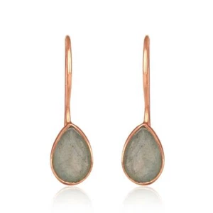 Womens 925 Sterling Silver Labradorite Earrings Jewellery Birthday Gift Boxed - Picture 1 of 5