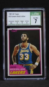 LOT (2) 1981-82 Topps Basketball #22 Kareem Abdul-Jabbar CSG 7 & 6 NM 9 subs - Picture 1 of 4