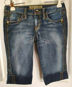 Hint Blue Jean Bermuda Shorts Womens 3 Cotton Blend Stretchy - Picture 1 of 10
