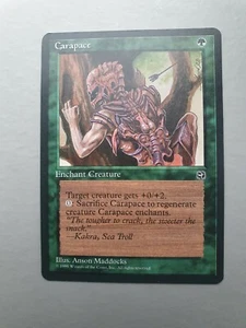 Carapace, MTG Homelands (1995) Common Green Enchantment NM - Picture 1 of 2