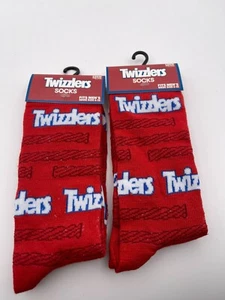TWIZZLERS Novelty Crew Socks MENS Size 6-12 Odd Sox Candy Gift Two Pairs - Picture 1 of 2