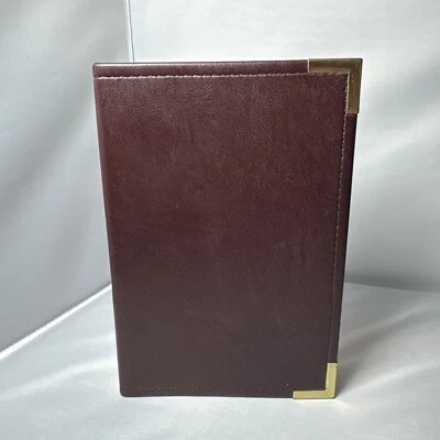 Hazel Portfolio Three Ring Binder Business Card Organizer/ Rolodex Burgundy USA - Image 1 of 4