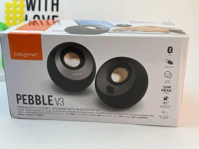 Altavoces de escritorio Creative Pebble V3 minimalistas 2.0 USB-C con audio USB, transparentes Foto 1 de 4