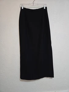 VTG Worthington Black Maxi Skirt Left Side Slit Size 10 Lined NICE - Picture 1 of 10