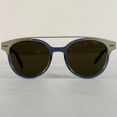 DIOR HOMME Navy Silver Acetate Aviator Sunglasses - Image 1 of 4