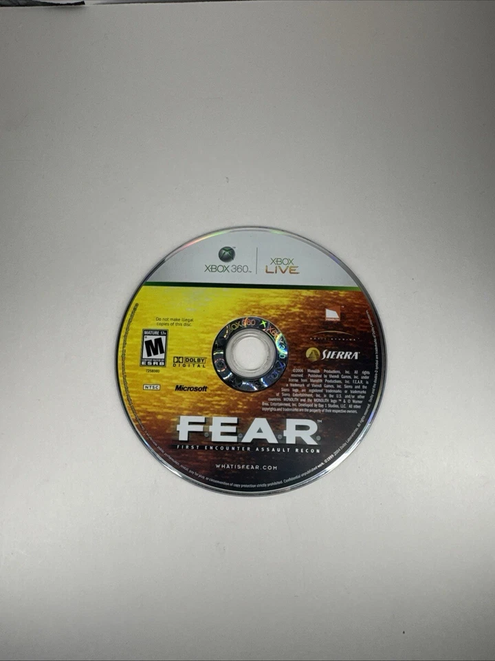F.E.A.R.: First Encounter Assault Recon (2006) Xbox 360 Loose Cleaned & Tested - Image 1 of 1