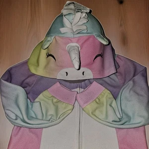 Carter’s Unicorn Pajamas  5T  Hooded Fleece One Piece Costume Sleeper Halloween - Picture 1 of 6