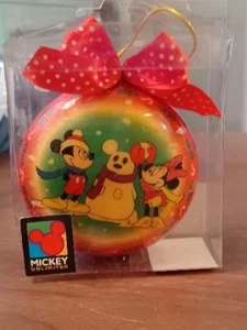 Disney Limited Mickey Mouse & Minnie Building muñeco de nieve adorno con etiqueta - Imagen 1 de 3
