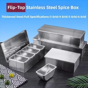 with Lid Seasoning Box Stainless Steel Restaurant Side Dish Tools Household - Picture 1 of 16