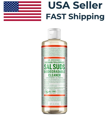 Limpiador Biodegradable Dr Bronner’s Sal Suds Aroma Pino Concentrado Orgánico 16oz Foto 1 de 4