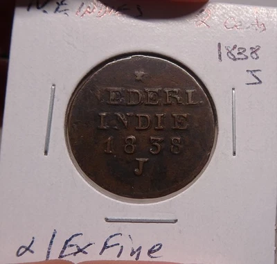 Indias Orientales Neerlandesas 2 centavos 1838-J sobre excelente Foto 1 de 4