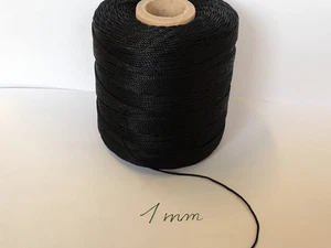 gewachstes Garn stabiles Polyestergarn Ledergarn, 10m x 1mm schwarz Reparatur - Bild 1 von 2
