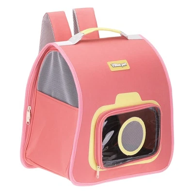 Cat Backpack Carrier Large Space Breathable Pet Hiking Backpack Pink Foto 1 de 4