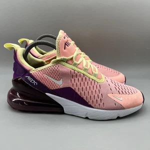 Youth’s 7 / Women’s 8.5 - Nike Air Max 270 Pink Purple Running Comfort Sneakers - Picture 1 of 8
