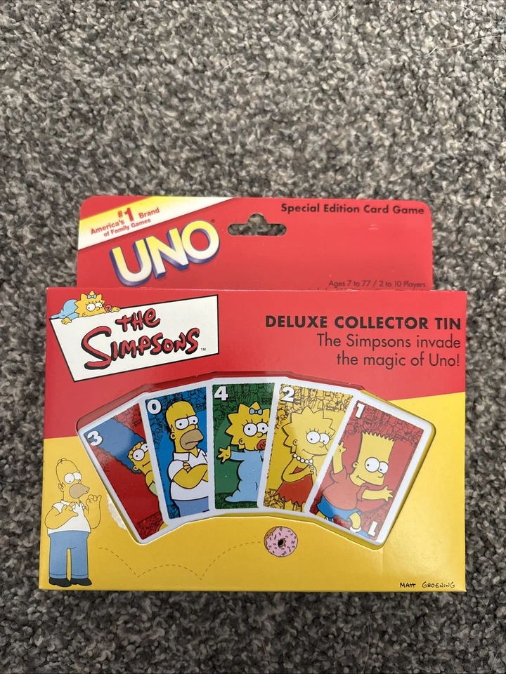 The Simpsons 2001 Special Edition Deluxe Collector Tin UNO Card Game. NIB - Image 1 of 3