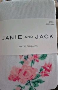 Medias Janie and Jack Blanco Rosa Floral Niños Talla 2T-3. ¡Nuevas Con Etiquetas! - Imagen 1 de 4