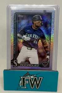 2025 Topps Series 1 Julio Rodriguez #266 Rainbow Sand‑Glitter Mariners - Picture 1 of 2