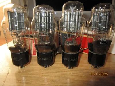 6A5G 6A5 G VISSEAUX ENGRAVED BLACK WELDED PLATE TUBE VALVE RÖHRE LAMPE AKIN 2A3 - Image 1 of 4