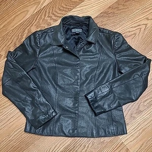 Y2K Vintage CLASSIQUES ENTIER Leather Jacket In Black Size Medium - Picture 1 of 8