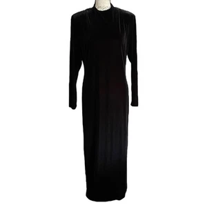David Warren Vintage schwarz Samt langes Maxikleid Größe 14 - Bild 1 von 7