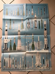 VINTAGE 1987 SPACE MISSILES CHART POSTER MADE IN ITALY  - Picture 1 of 1