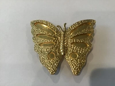"Mimi Di N 1973 hebilla de cinturón de mariposa doble grande de metal dorado para cinturón de 2""" Foto 1 de 4