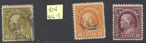 US Scott #414-& #416-#417 Estate Lot of Washington Franklins F/VF!  (No #415) - Picture 1 of 2