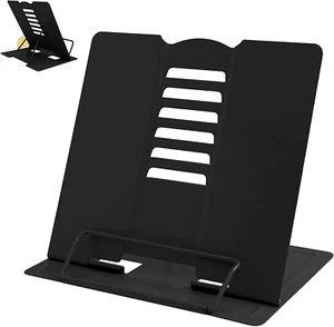 Metal Book Stand - Adjustable Book Holder for Reading (Full Black) - Picture 1 of 12