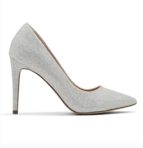 New Women's Call it Spring Sparkly Silver Shimmery Pumps Heels Size 6 - Picture 1 of 10