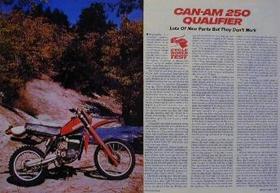 CAN-AM 250 QUALIFIER Moto Test Artículo 1982 Foto 1 de 1
