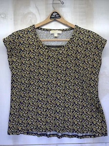 Michael Kors Women’s Petite SZ L Blue Yellow T Shirt Tank Top-3693 - Picture 1 of 5