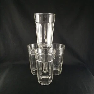 Vintage Clear Panel Optic Beveled Juice Glasses 5" Tall Set of 4 - Picture 1 of 5