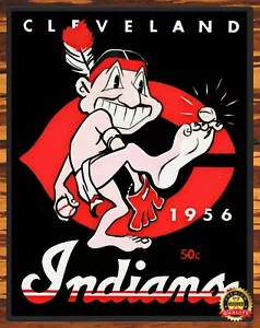 Cleveland Indians - Chief Wahoo - 1956 - Rare - Metal Sign 11 x 14 - Picture 1 of 4