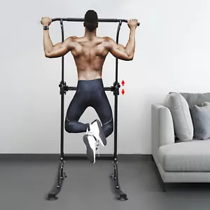Adjustable Home Gym Workout Power Tower Dips Station Exercise Pull Push Up Bar - Picture 1 of 21