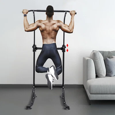Adjustable Home Gym Workout Power Tower Dips Station Exercise Pull Push Up Bar - Image 1 of 4