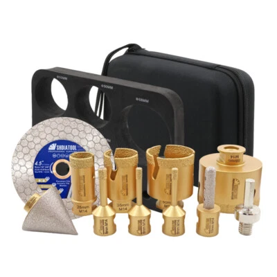 SHDIATOOL M14 Diamant Fliesenbohrer Set Premium 10 teilig | inkl 1xTrennscheibe 6-68mm