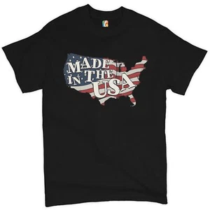 Made in the USA T-shirt American Flag Independence Day 4th of July Men's Tee - Picture 1 of 61