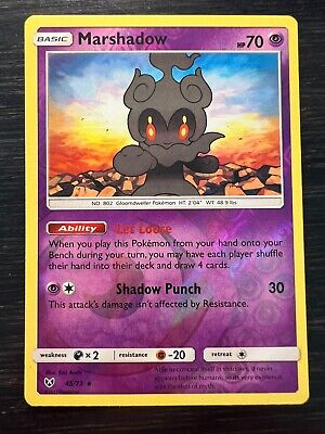 2017 Pokemon Marshadow 45/73 Reverse Holo Shining Legends Card