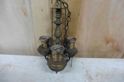 Vintage  solid brass lamp country western Cover