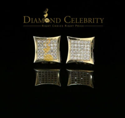 925 Yellow 0.58ct Cubic Zirconia Silver Women's & Men's Hip Hop Kite Earrings - Image 1 of 4