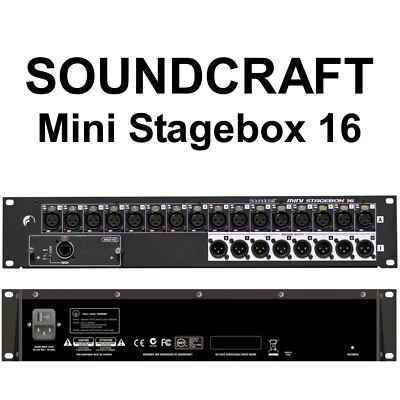 SOUNDCRAFT MINI STAGEBOX 16i Remote Controlled Rackmount 16x8 CAT5 Digital Snake - Image 1 of 4